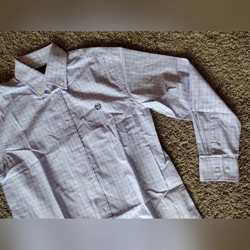 Ralph Lauren Youth Lavender Plaid Button Down Shirt NWOT